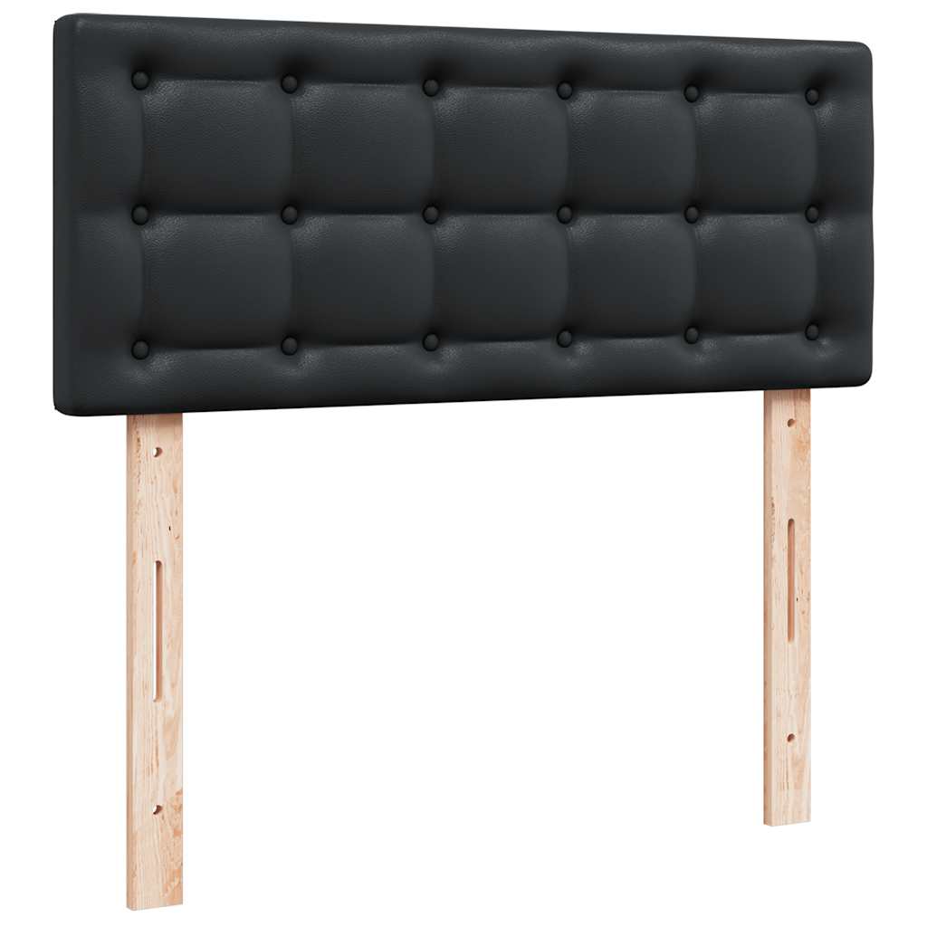 vidaXL Cama otomana colchón y LED cuero sintético negro 120x190cm