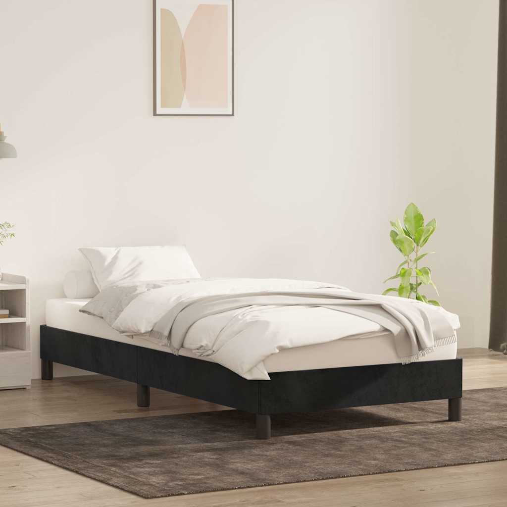 vidaXL Estructura de cama sin colchón terciopelo negro 80x210 cm