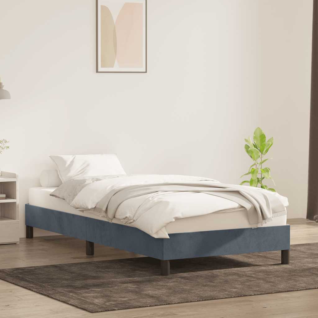 vidaXL Estructura de cama sin colchón terciopelo gris oscuro 90x210 cm