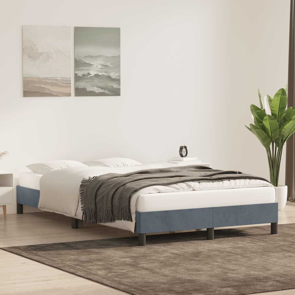 vidaXL Estructura de cama sin colchón terciopelo gris oscuro 120x210cm