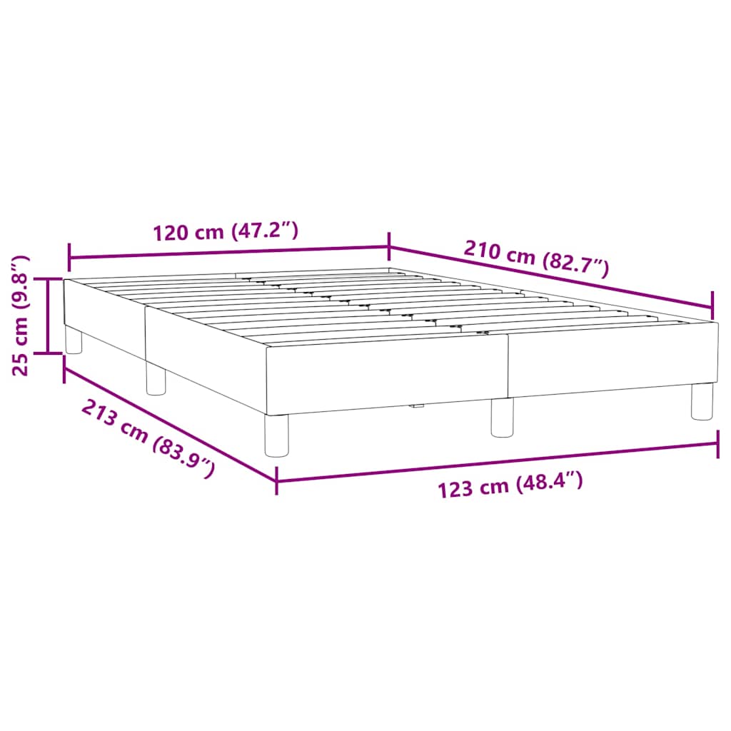 vidaXL Estructura de cama sin colchón terciopelo gris oscuro 120x210cm