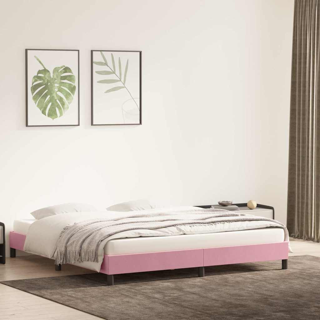 vidaXL Estructura de cama sin colchón terciopelo rosa 200x210 cm