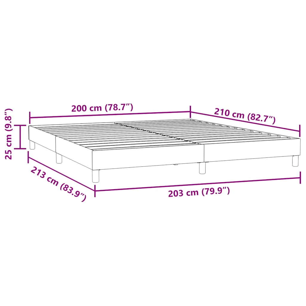 vidaXL Estructura de cama sin colchón terciopelo rosa 200x210 cm