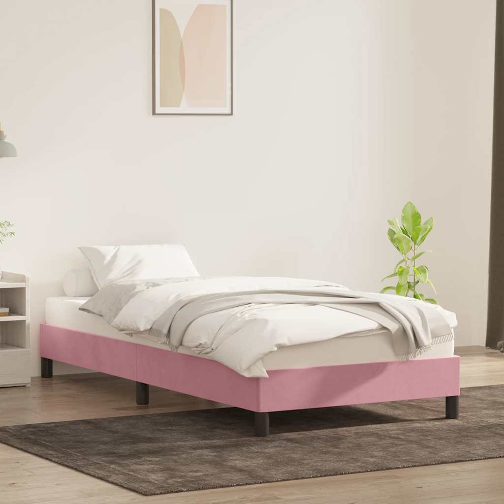 vidaXL Estructura de cama sin colchón terciopelo rosa 80x220 cm