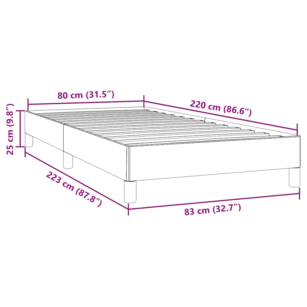 vidaXL Estructura de cama sin colchón terciopelo rosa 80x220 cm