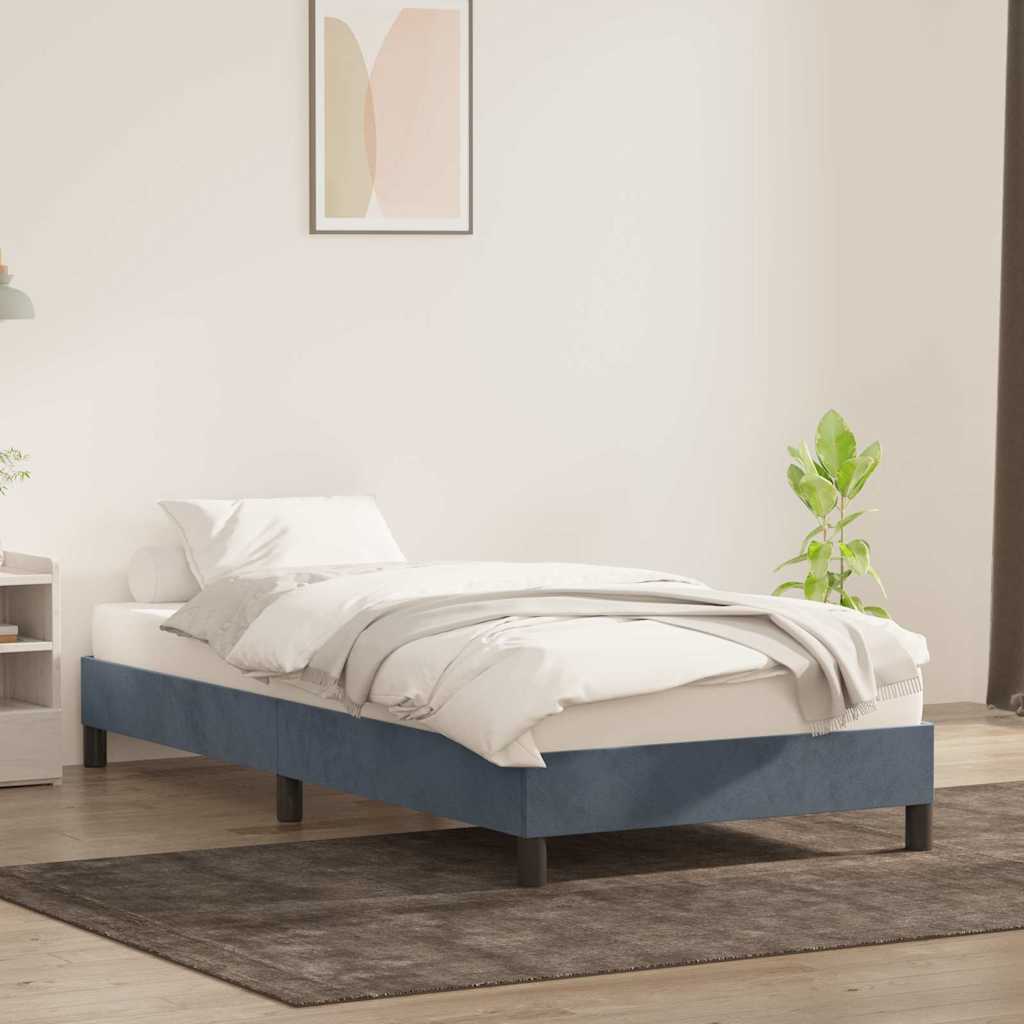 vidaXL Estructura de cama sin colchón terciopelo gris oscuro 90x220 cm