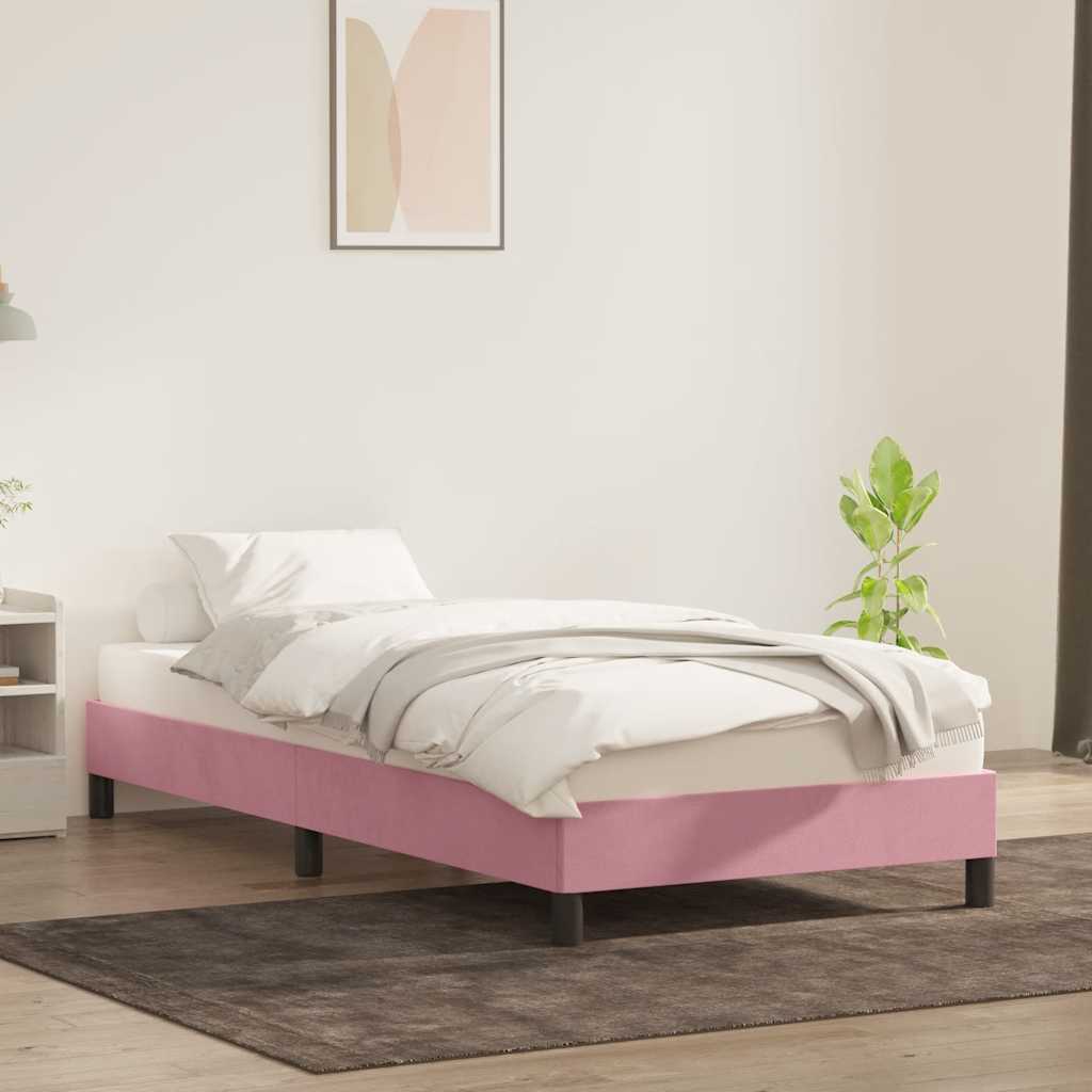 vidaXL Estructura de cama sin colchón terciopelo rosa 90x220 cm