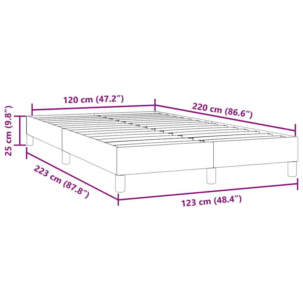 vidaXL Estructura de cama sin colchón terciopelo negro 120x220 cm