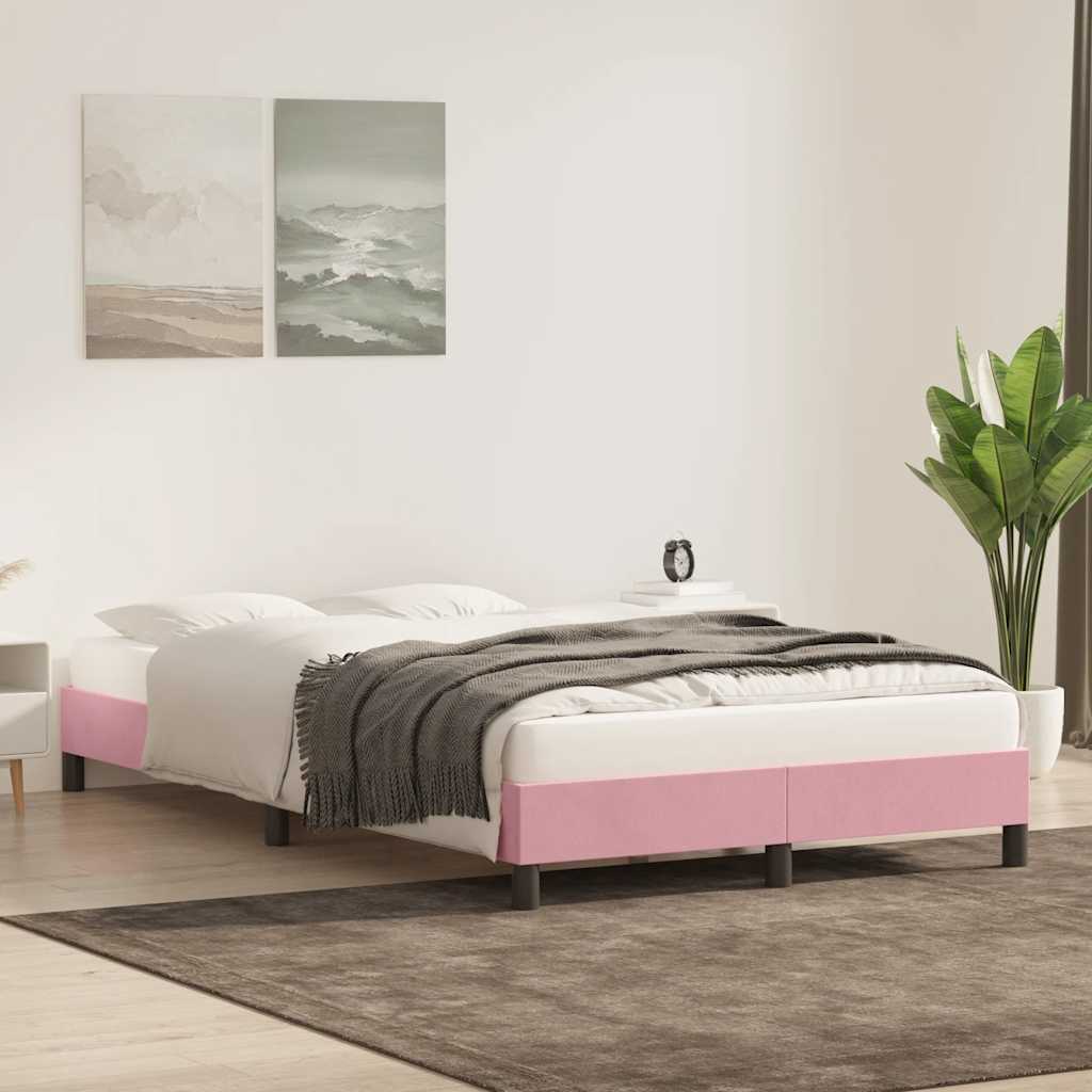 vidaXL Estructura de cama sin colchón terciopelo rosa 120x220 cm