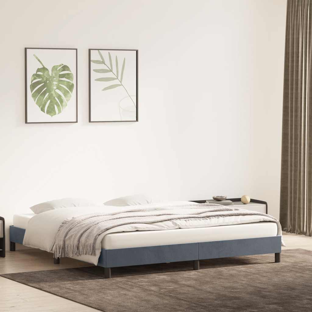 vidaXL Estructura de cama sin colchón terciopelo gris oscuro 180x220cm