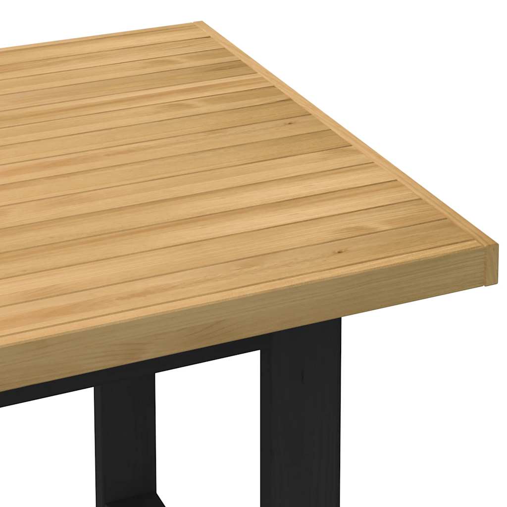 vidaXL Mesa comedor NOAIN patas forma U madera maciza pino 160x90x75cm