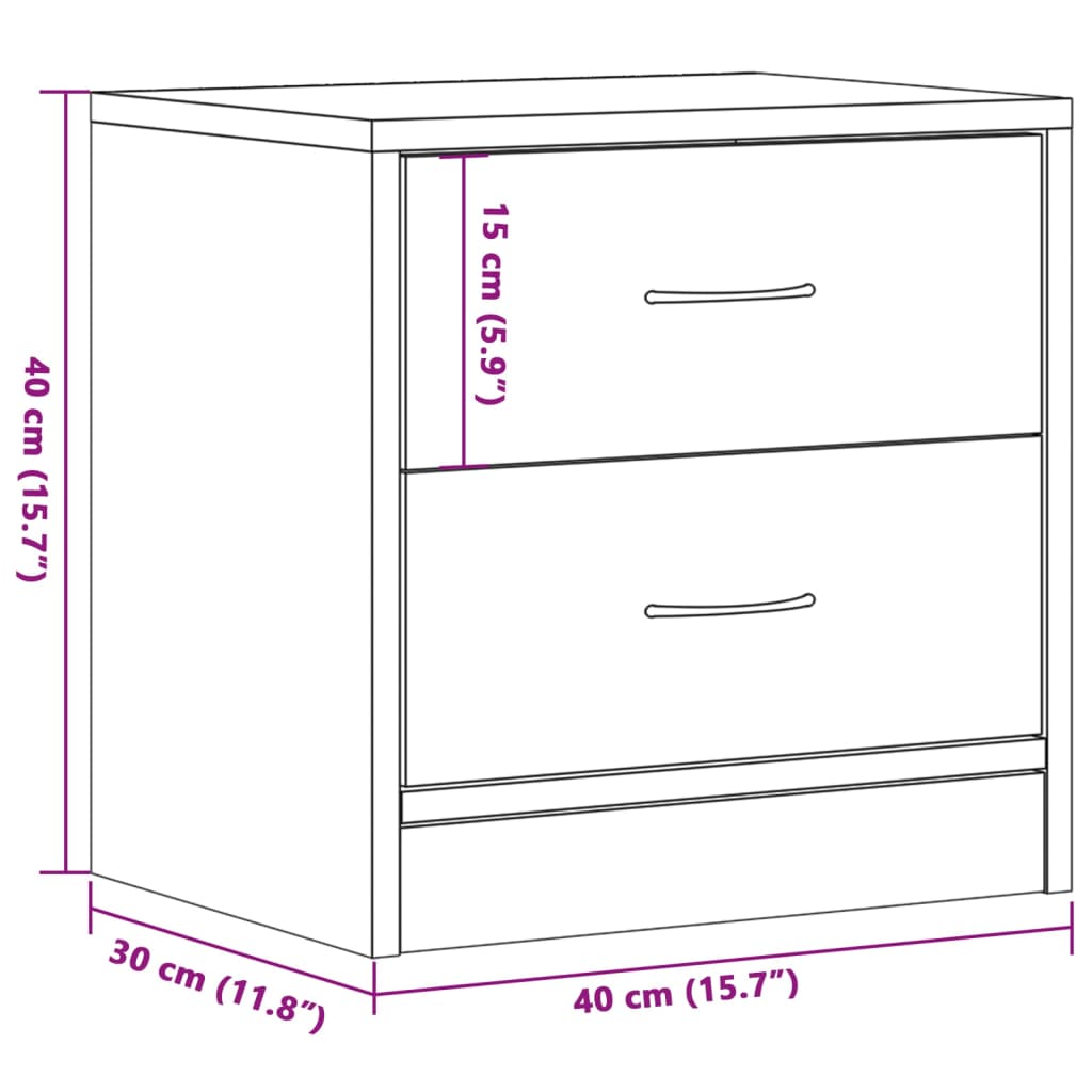 vidaXL Mesita de noche madera de ingeniería envejecida 40x30x40 cm