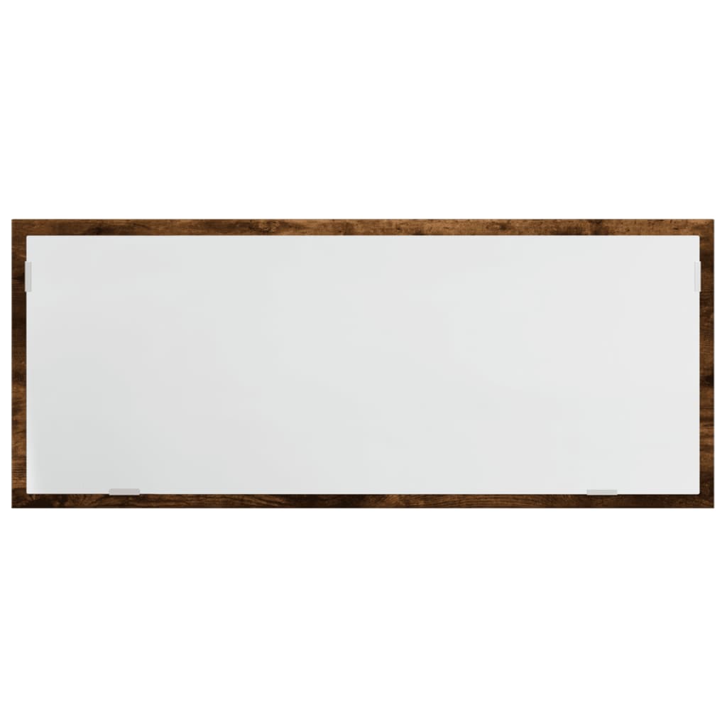 vidaXL Espejo de baño LED madera ingeniería roble ahumado 100x8,5x37cm