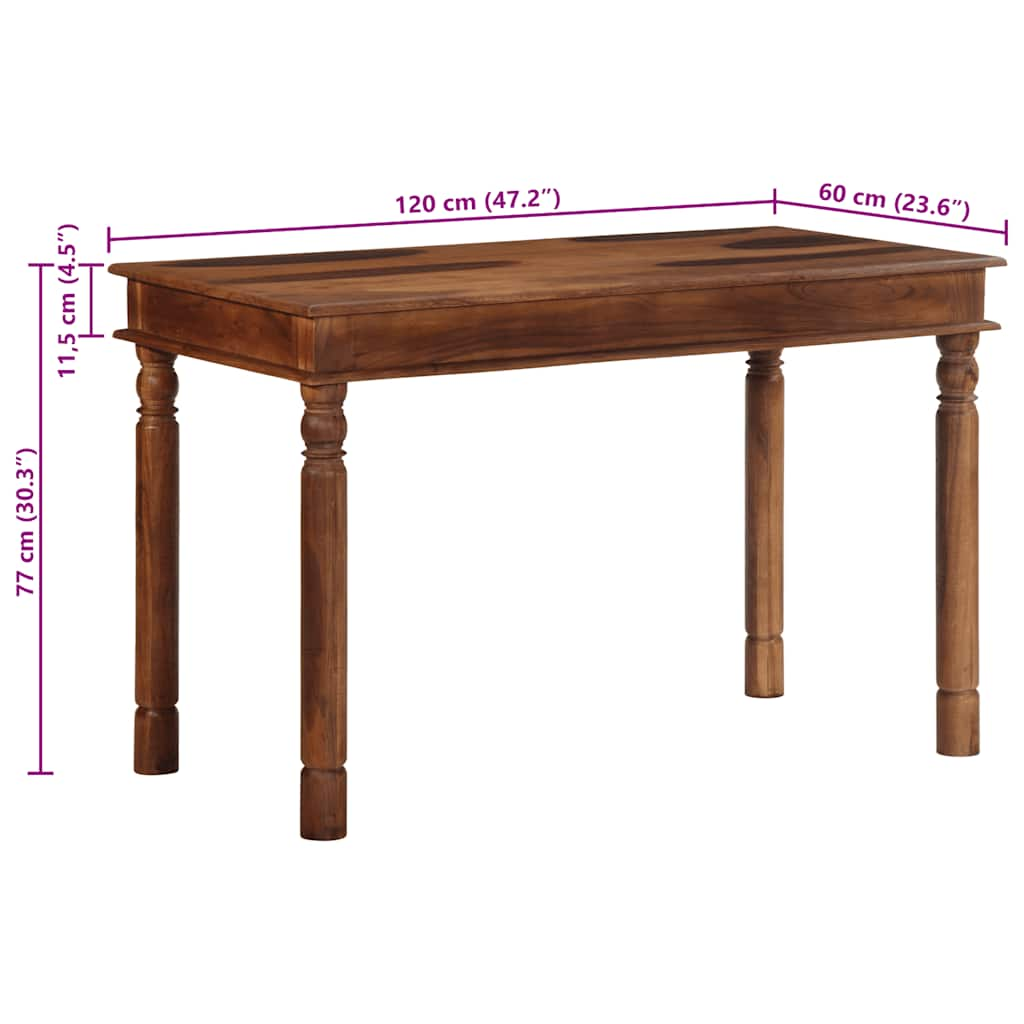 vidaXL Mesa de comedor madera maciza de acacia 120x60x77 cm