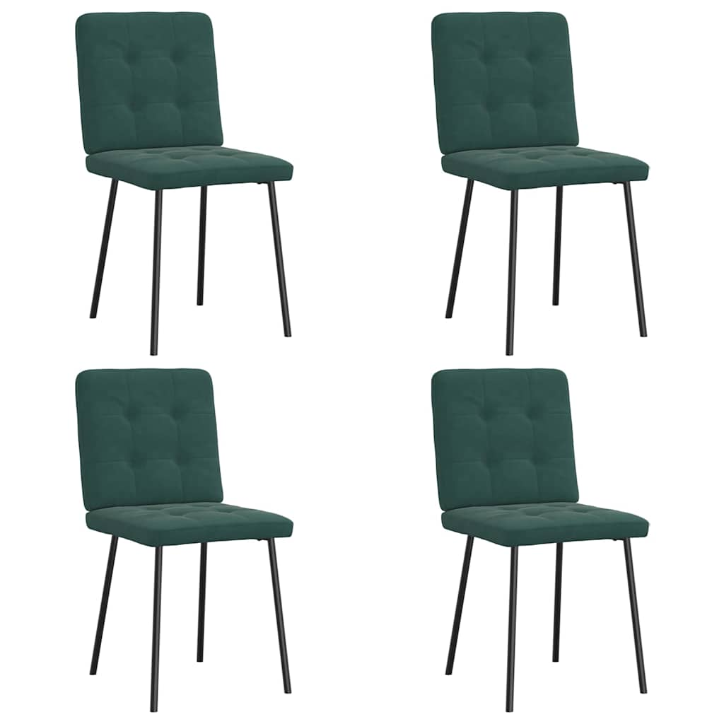 vidaXL Sillas de comedor 4 unidades terciopelo verde oscuro