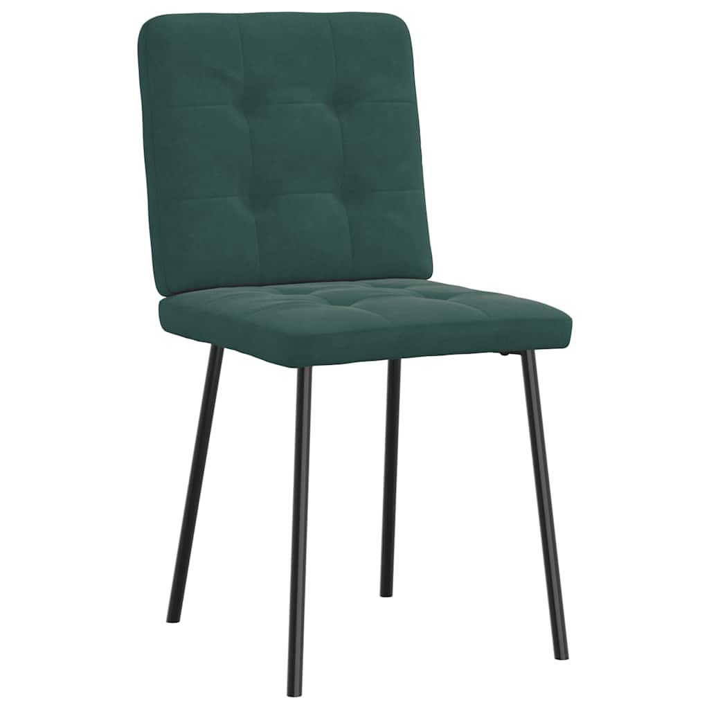 vidaXL Sillas de comedor 4 unidades terciopelo verde oscuro