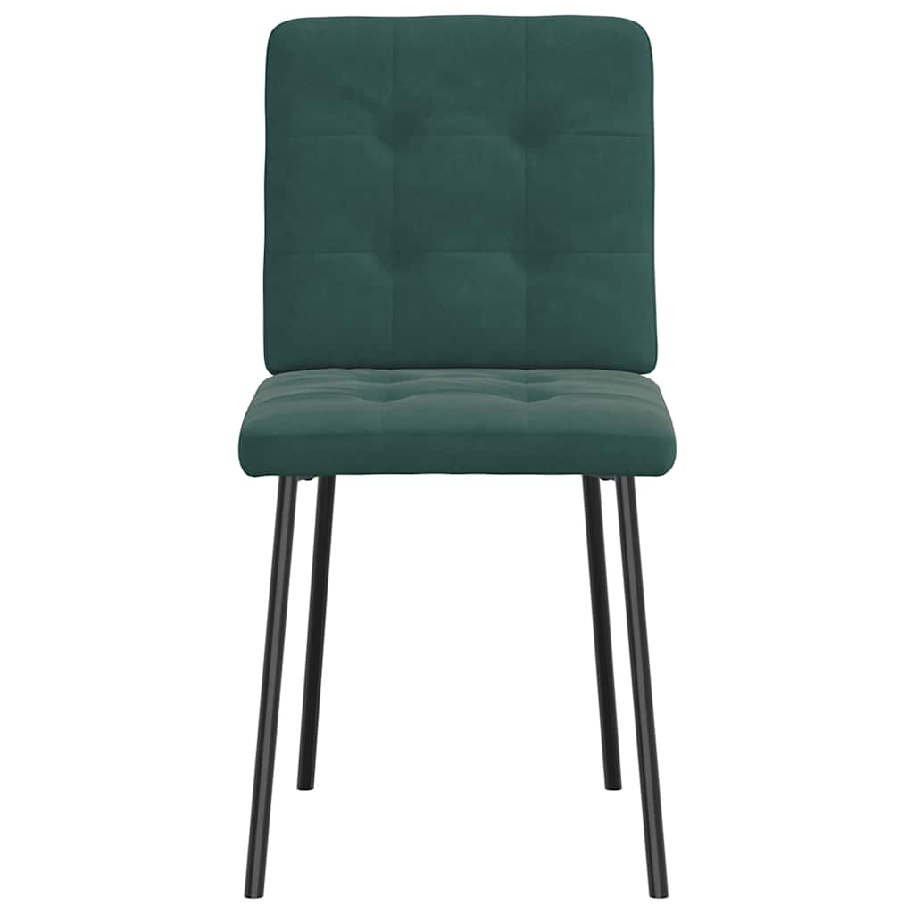 vidaXL Sillas de comedor 4 unidades terciopelo verde oscuro