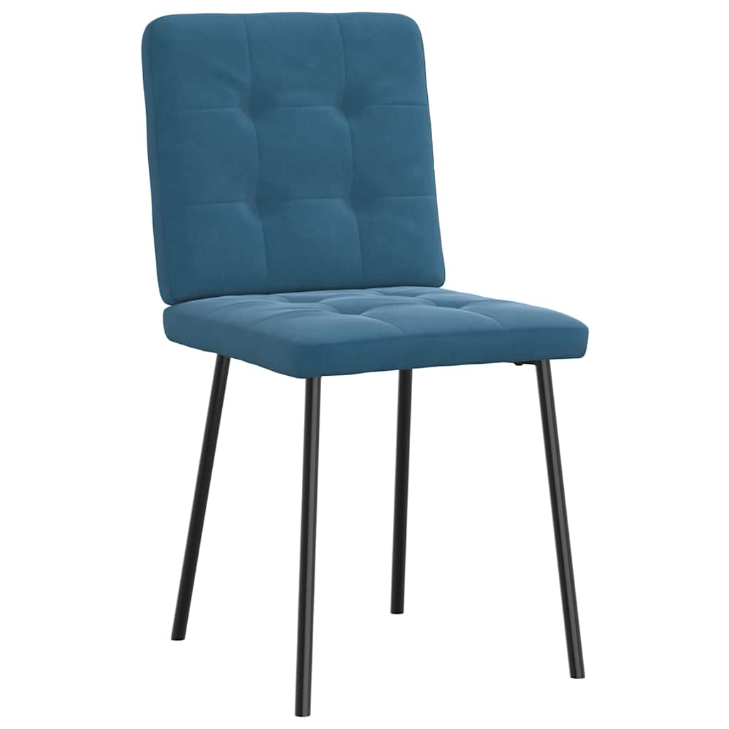 vidaXL Sillas de comedor 4 unidades terciopelo azul