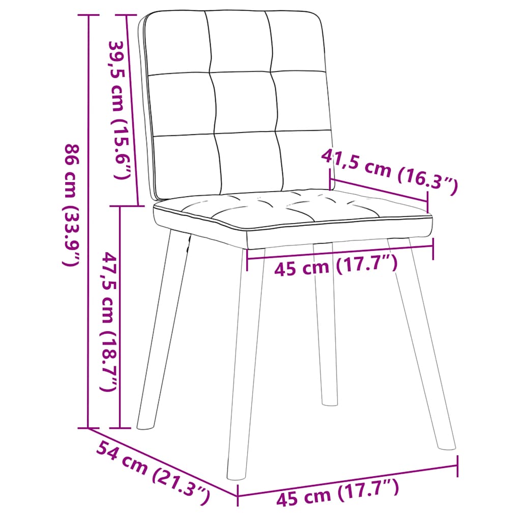 vidaXL Sillas de comedor 4 unidades tela rojo tinto