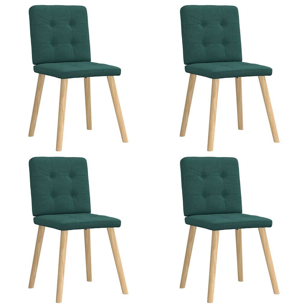 vidaXL Sillas de comedor 4 unidades tela verde oscuro