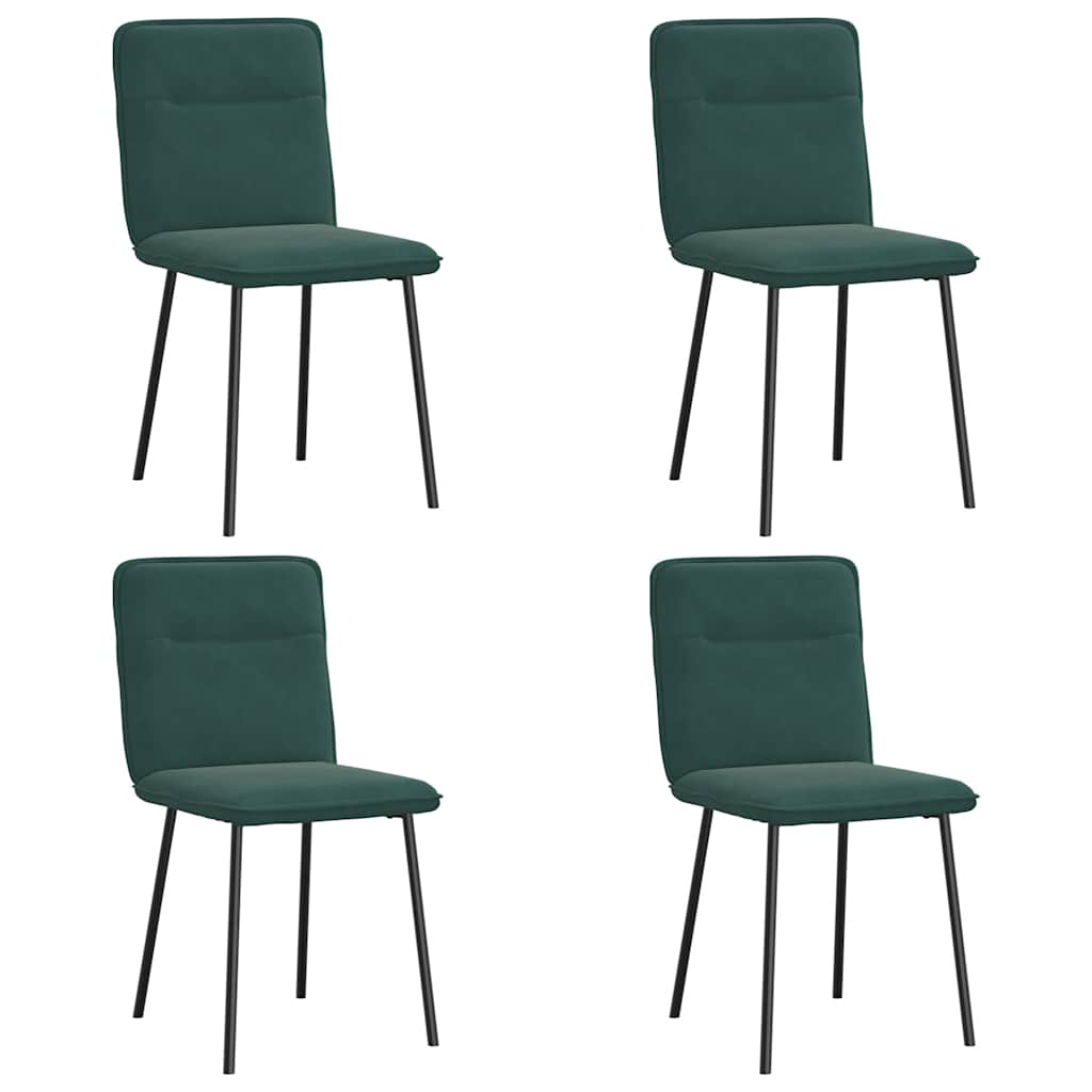 vidaXL Sillas de comedor 4 unidades terciopelo verde oscuro