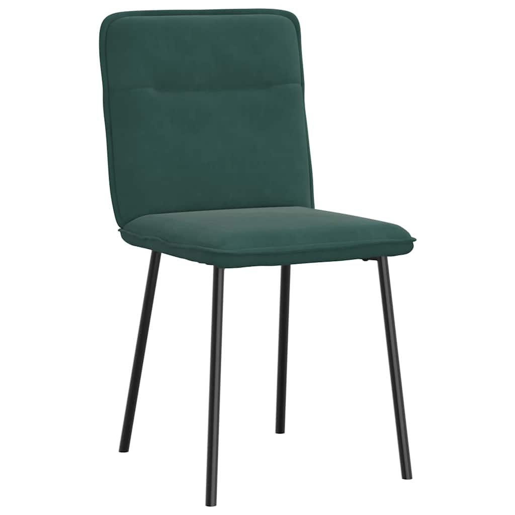 vidaXL Sillas de comedor 4 unidades terciopelo verde oscuro