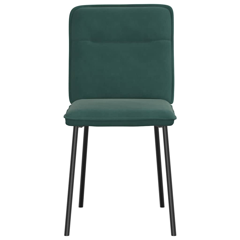 vidaXL Sillas de comedor 4 unidades terciopelo verde oscuro