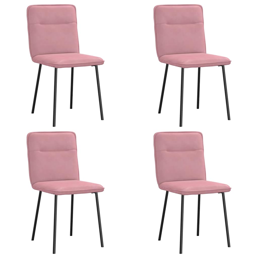 vidaXL Sillas de comedor 4 unidades terciopelo rosa