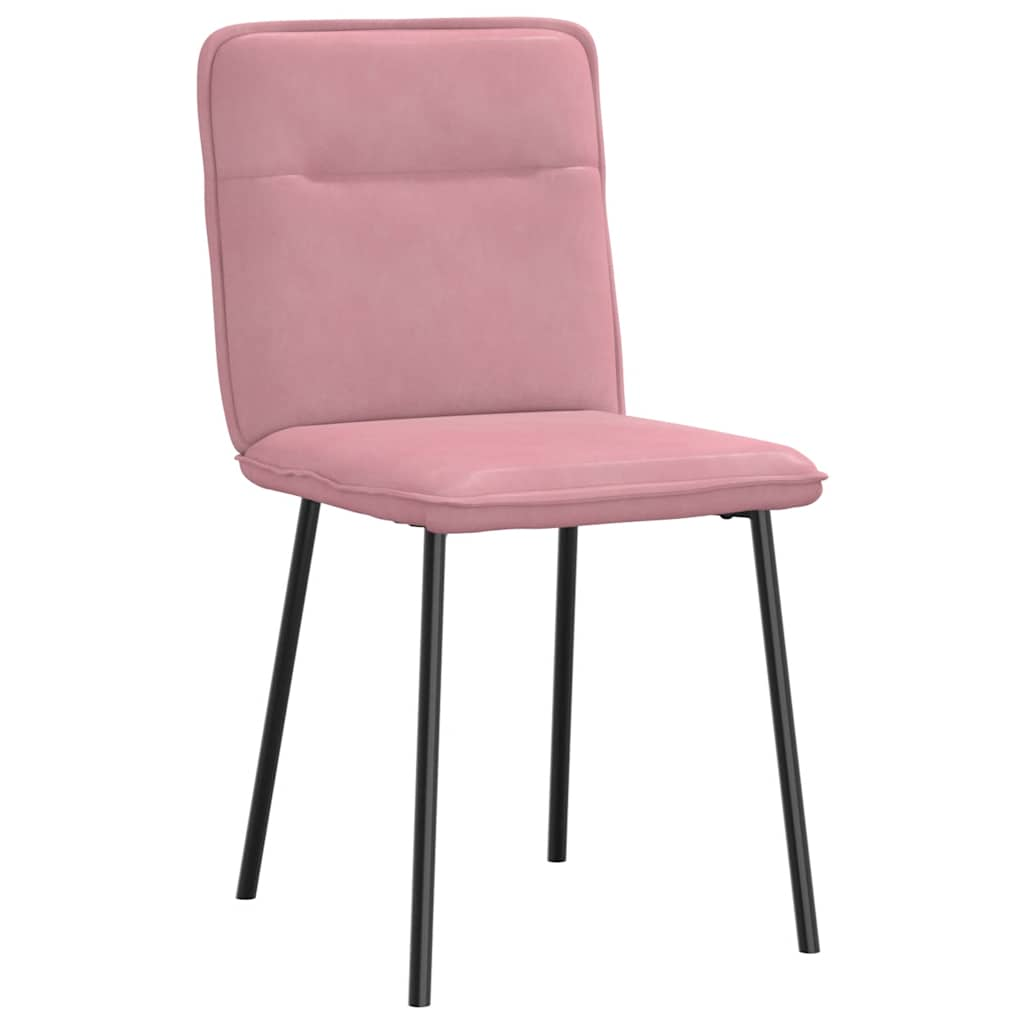 vidaXL Sillas de comedor 4 unidades terciopelo rosa