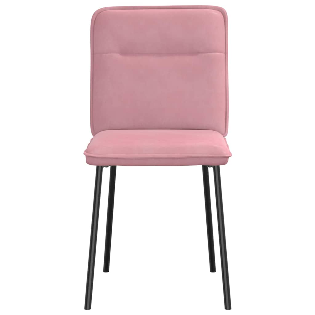 vidaXL Sillas de comedor 4 unidades terciopelo rosa