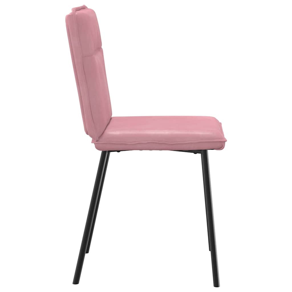 vidaXL Sillas de comedor 4 unidades terciopelo rosa