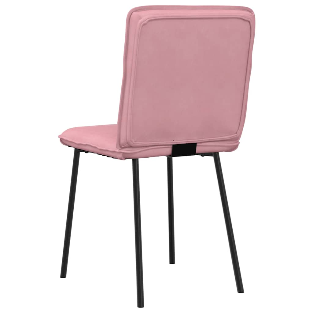 vidaXL Sillas de comedor 4 unidades terciopelo rosa