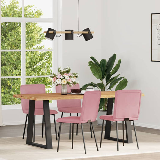 vidaXL Sillas de comedor 4 unidades terciopelo rosa