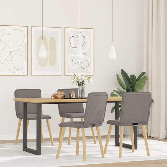 vidaXL Sillas de comedor 4 unidades tela taupe