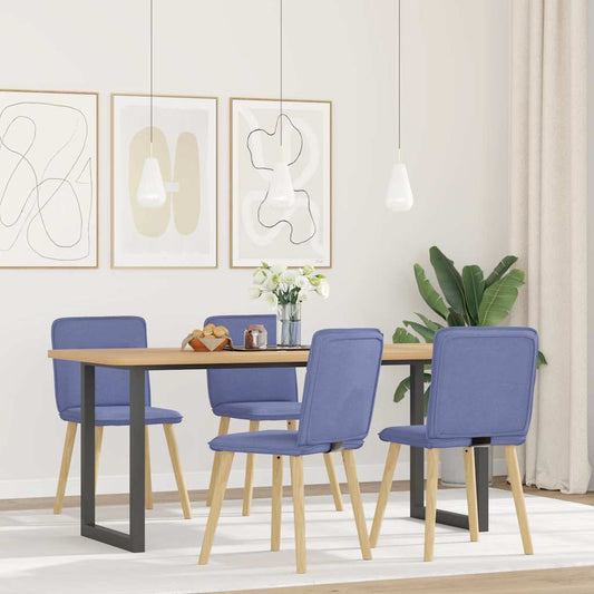 vidaXL Sillas de comedor 4 uds tela azul jeans