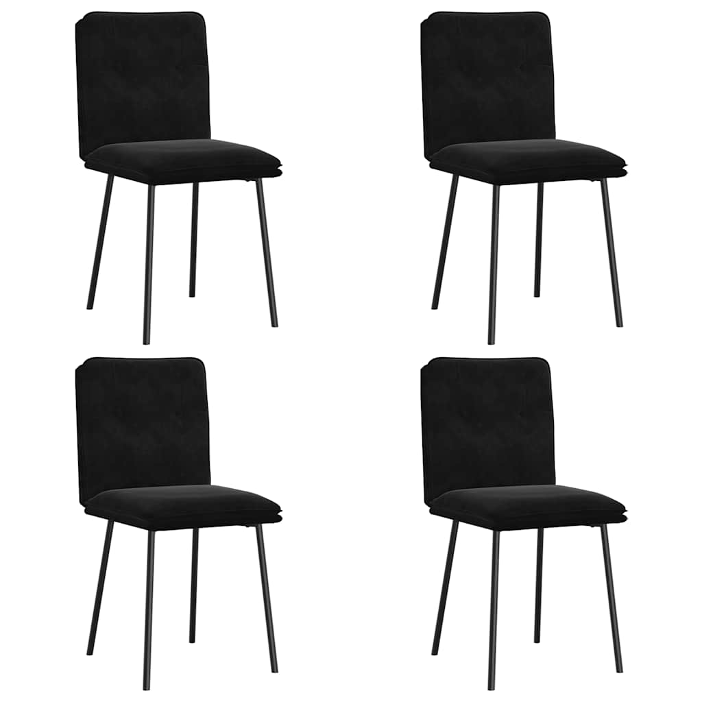 vidaXL Sillas de comedor 4 unidades terciopelo negro