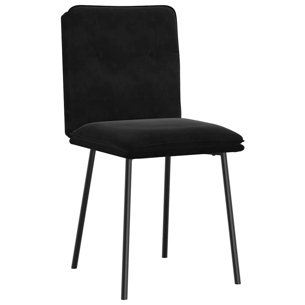 vidaXL Sillas de comedor 4 unidades terciopelo negro