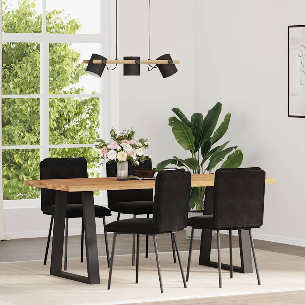 vidaXL Sillas de comedor 4 unidades terciopelo negro