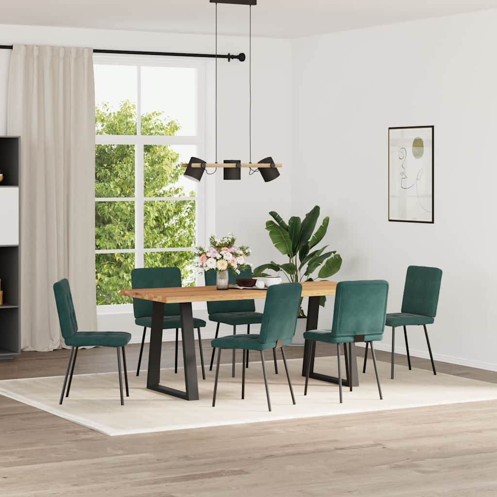 vidaXL Sillas de comedor 6 unidades terciopelo verde oscuro