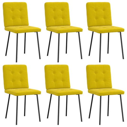 vidaXL Sillas de comedor 6 unidades terciopelo amarillo