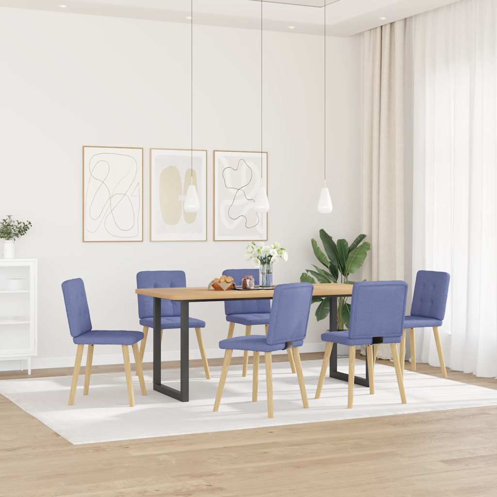 vidaXL Sillas de comedor 6 uds tela azul jeans