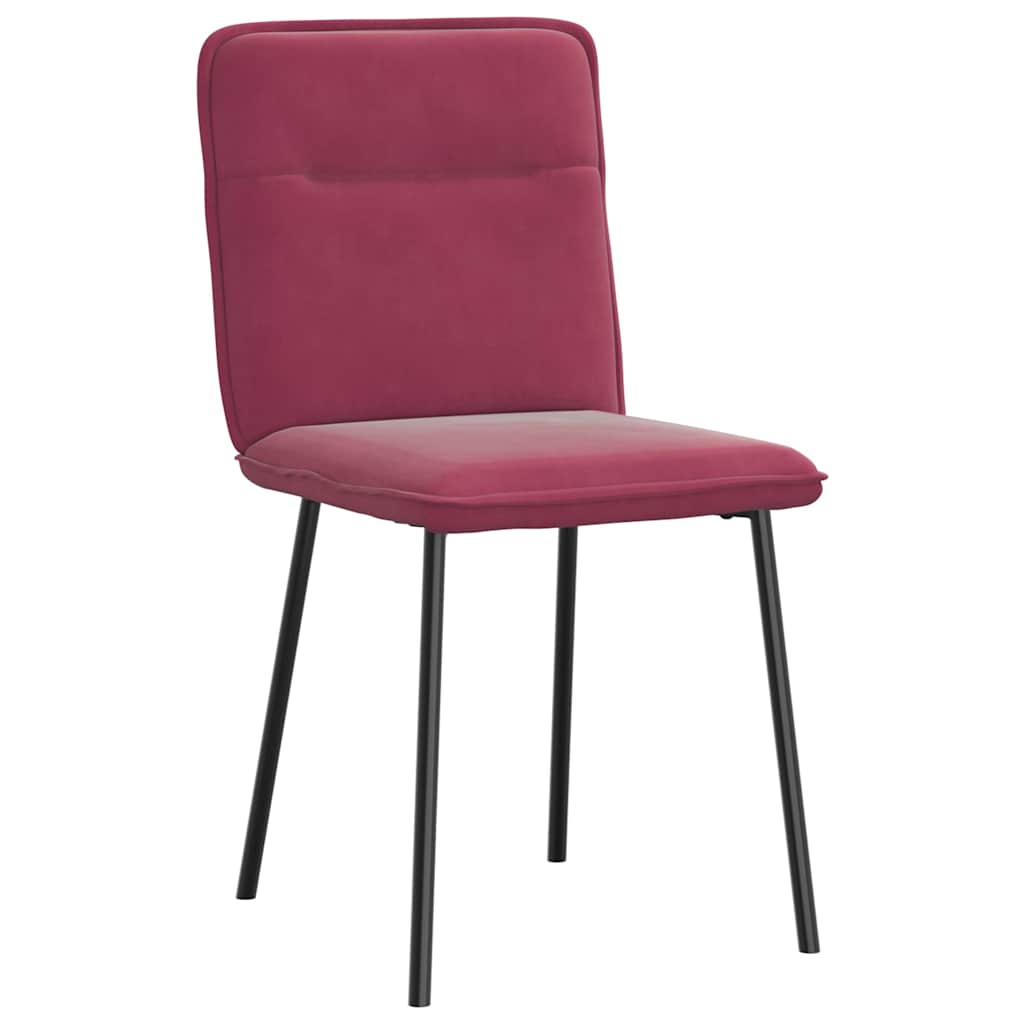 vidaXL Sillas de comedor 6 unidades terciopelo rojo tinto