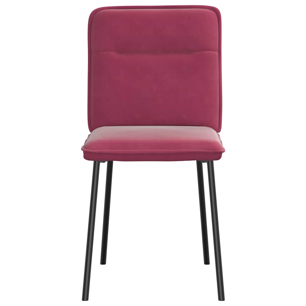 vidaXL Sillas de comedor 6 unidades terciopelo rojo tinto