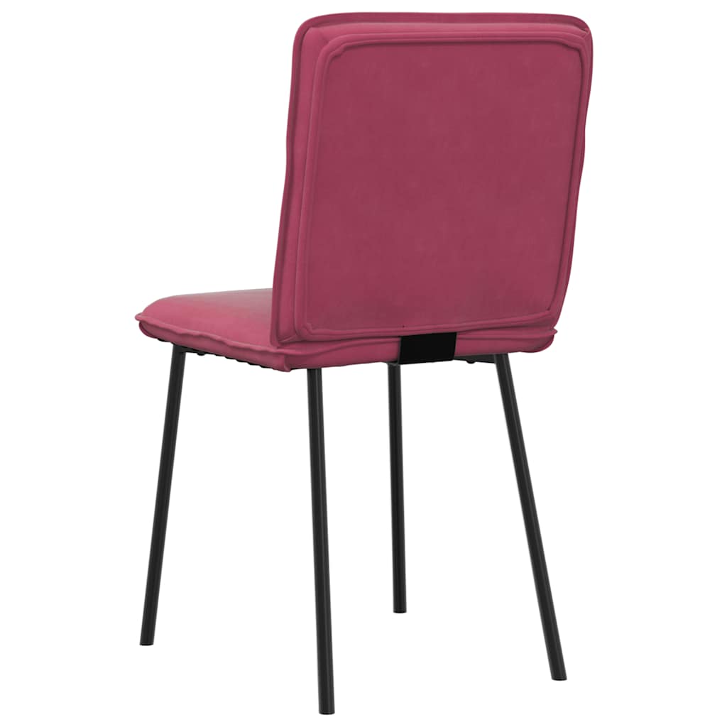 vidaXL Sillas de comedor 6 unidades terciopelo rojo tinto