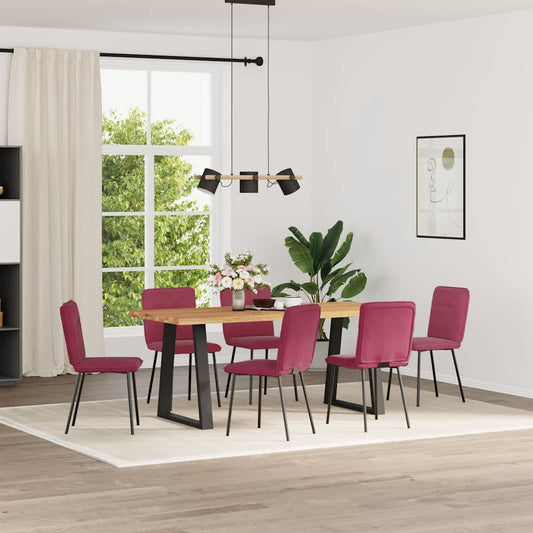 vidaXL Sillas de comedor 6 unidades terciopelo rojo tinto