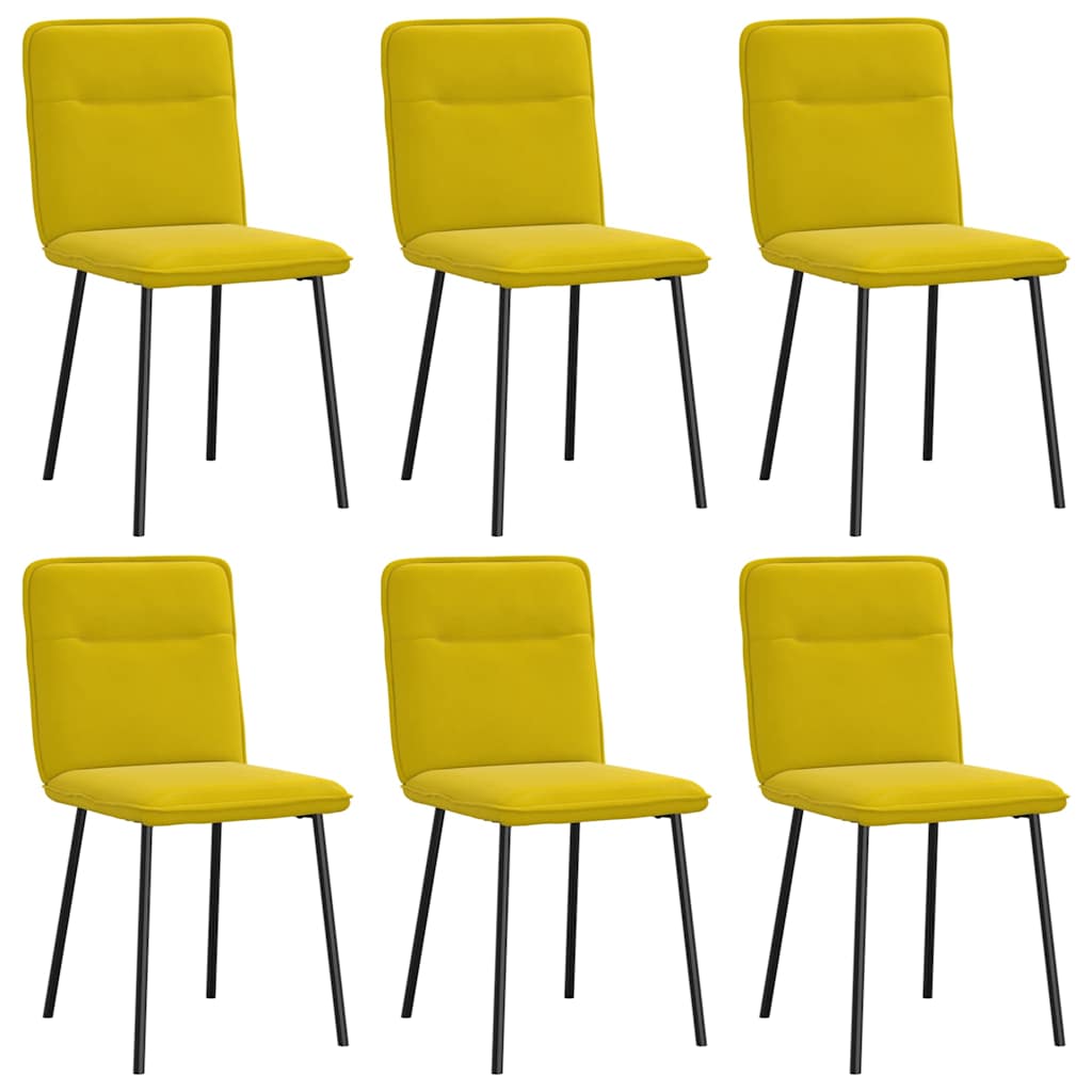 vidaXL Sillas de comedor 6 unidades terciopelo amarillo