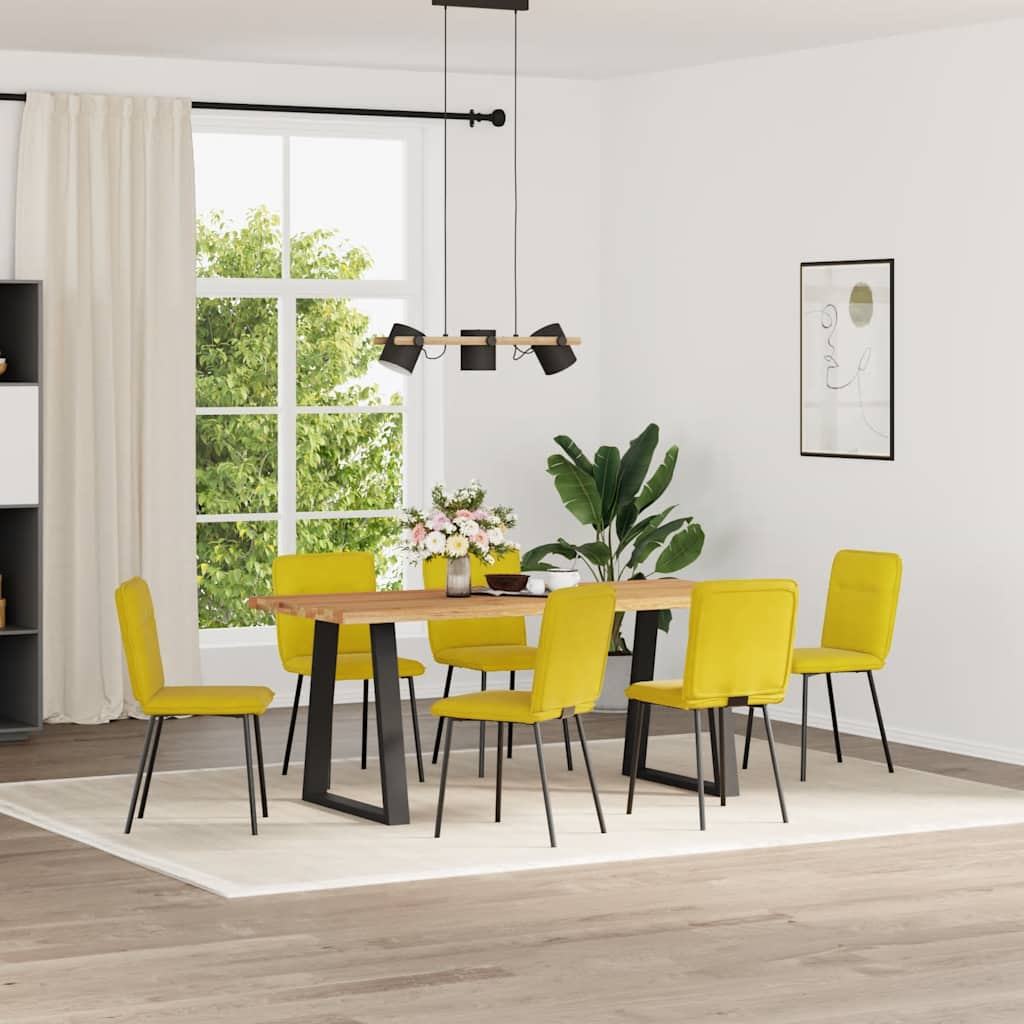 vidaXL Sillas de comedor 6 unidades terciopelo amarillo