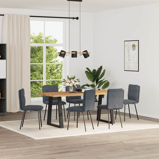 vidaXL Sillas de comedor 6 unidades terciopelo gris oscuro