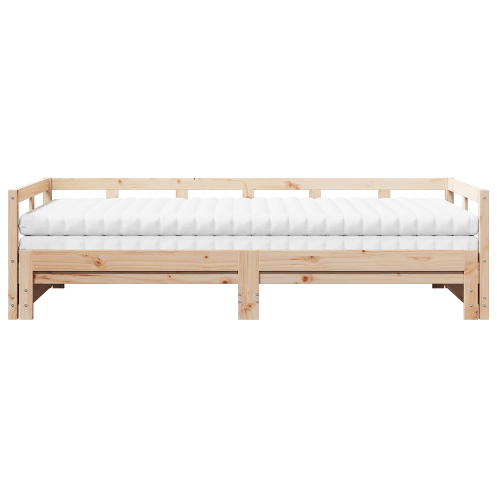 vidaXL Sofá cama nido con colchones madera maciza de pino 80x200 cm