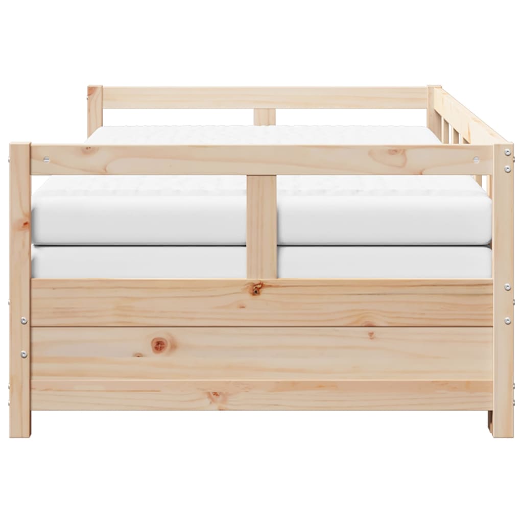 vidaXL Sofá cama nido con colchones madera maciza de pino 80x200 cm